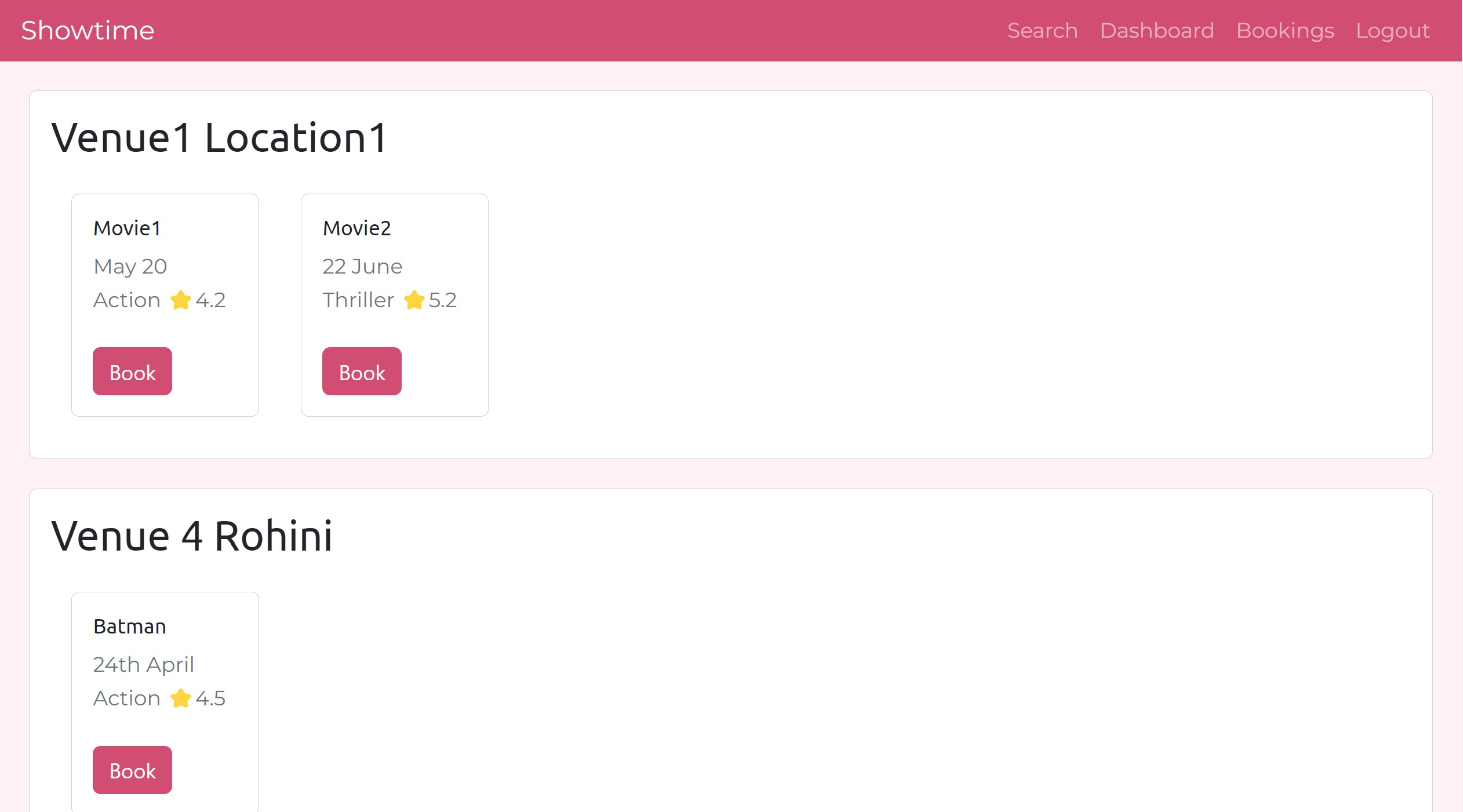 Show Time Project Screenshot